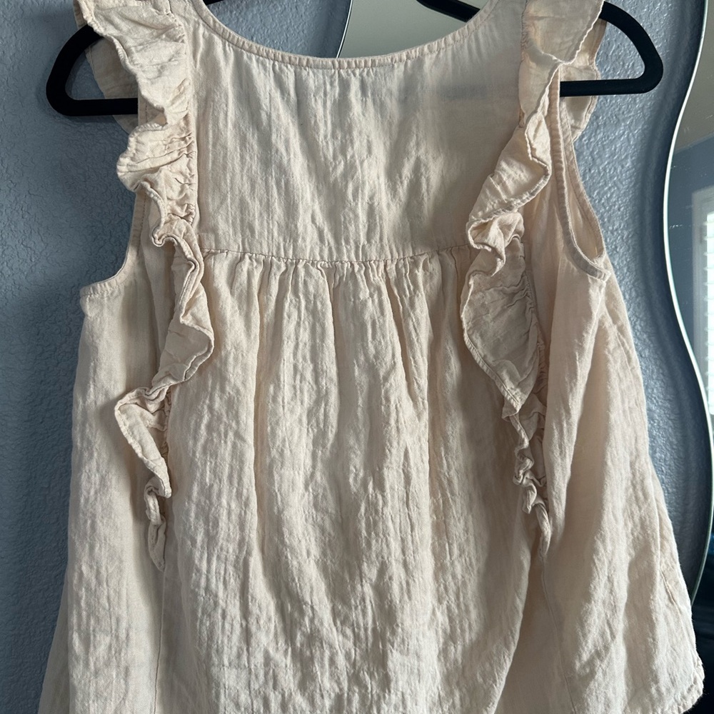 Express Cream Ruffled Tank Top - Picture 2 of 3
